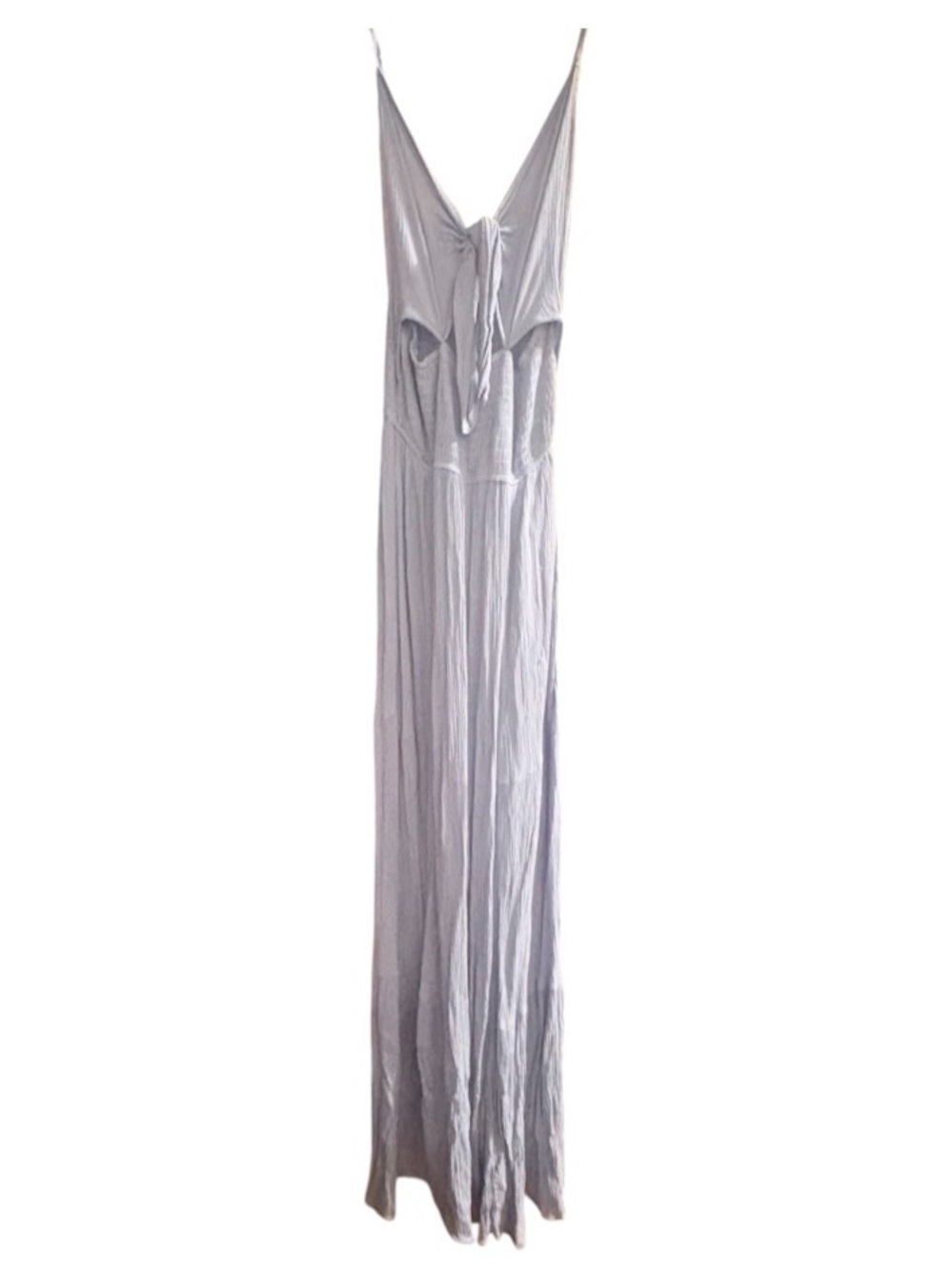 Cupshe Wide Leg Blue/Gray Sleeveless Tie-Front W/ a Peek-A-Boo CenterJumpsuit